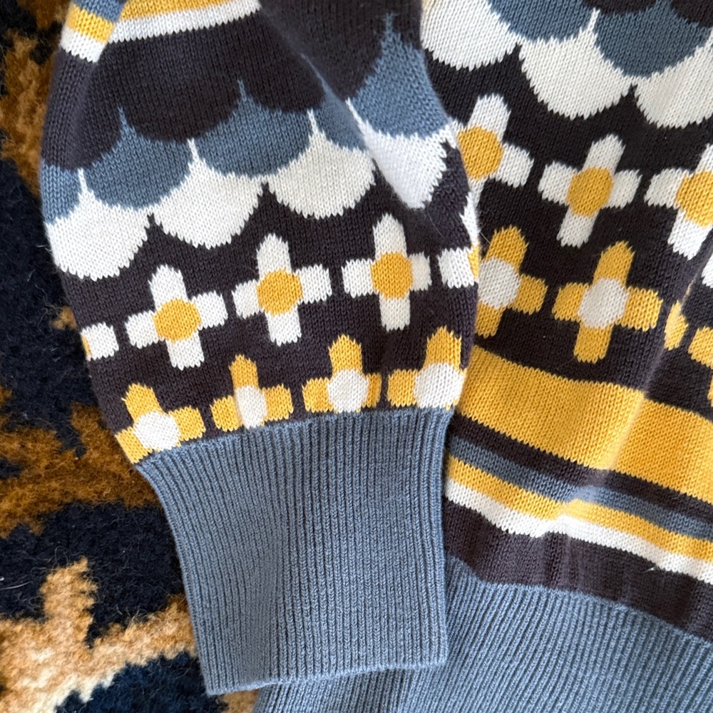 Joanie Women's Crewneck Sweater in Yellow and Gray-worn twice; 135 retail - Picture 4 of 7